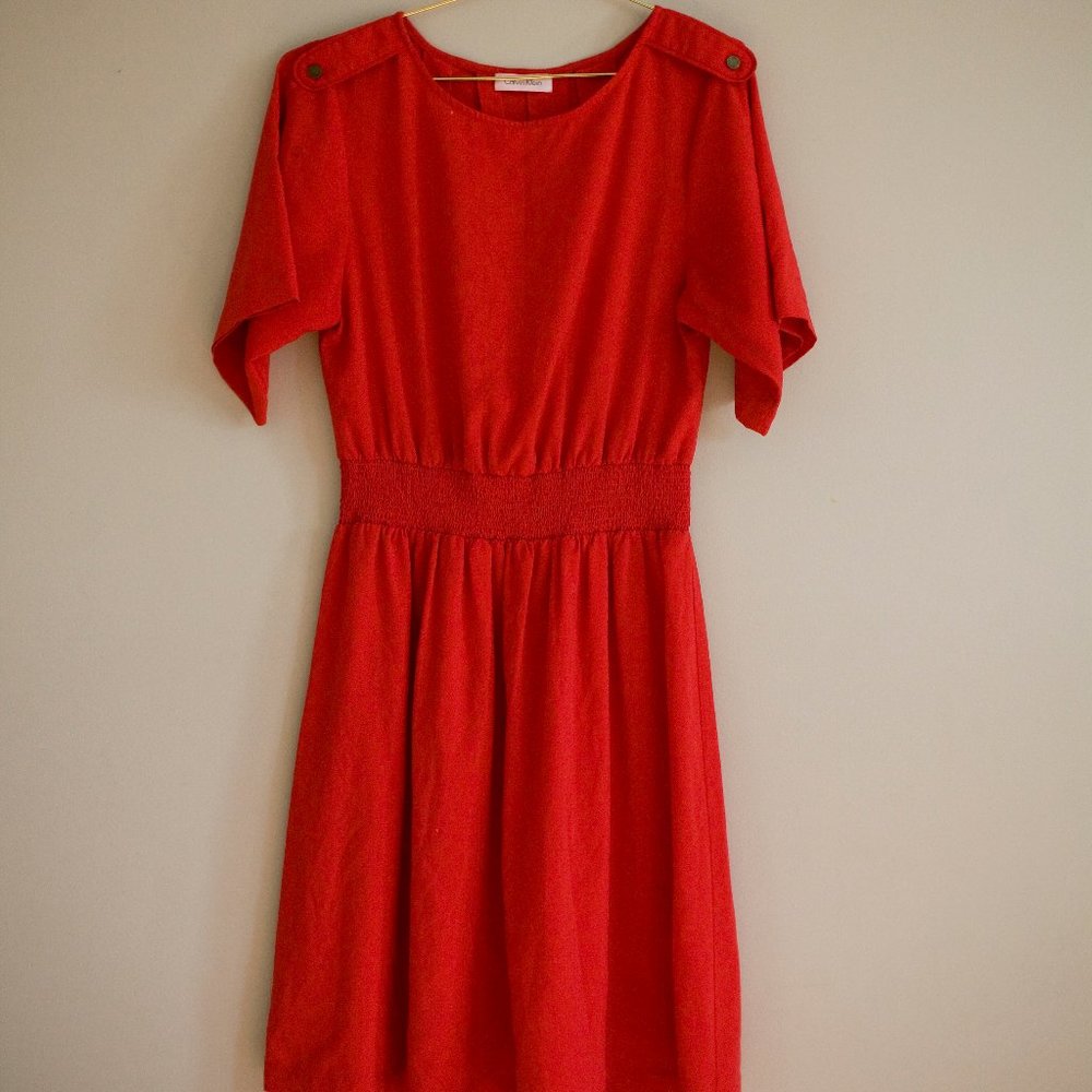 Calvin Klein red dress Valentine's Day large pretty NWOT date church party
